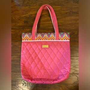 Cinda B Essential Tote Quilted Calypso Pink Shoulder Bag Purse Snap Bright